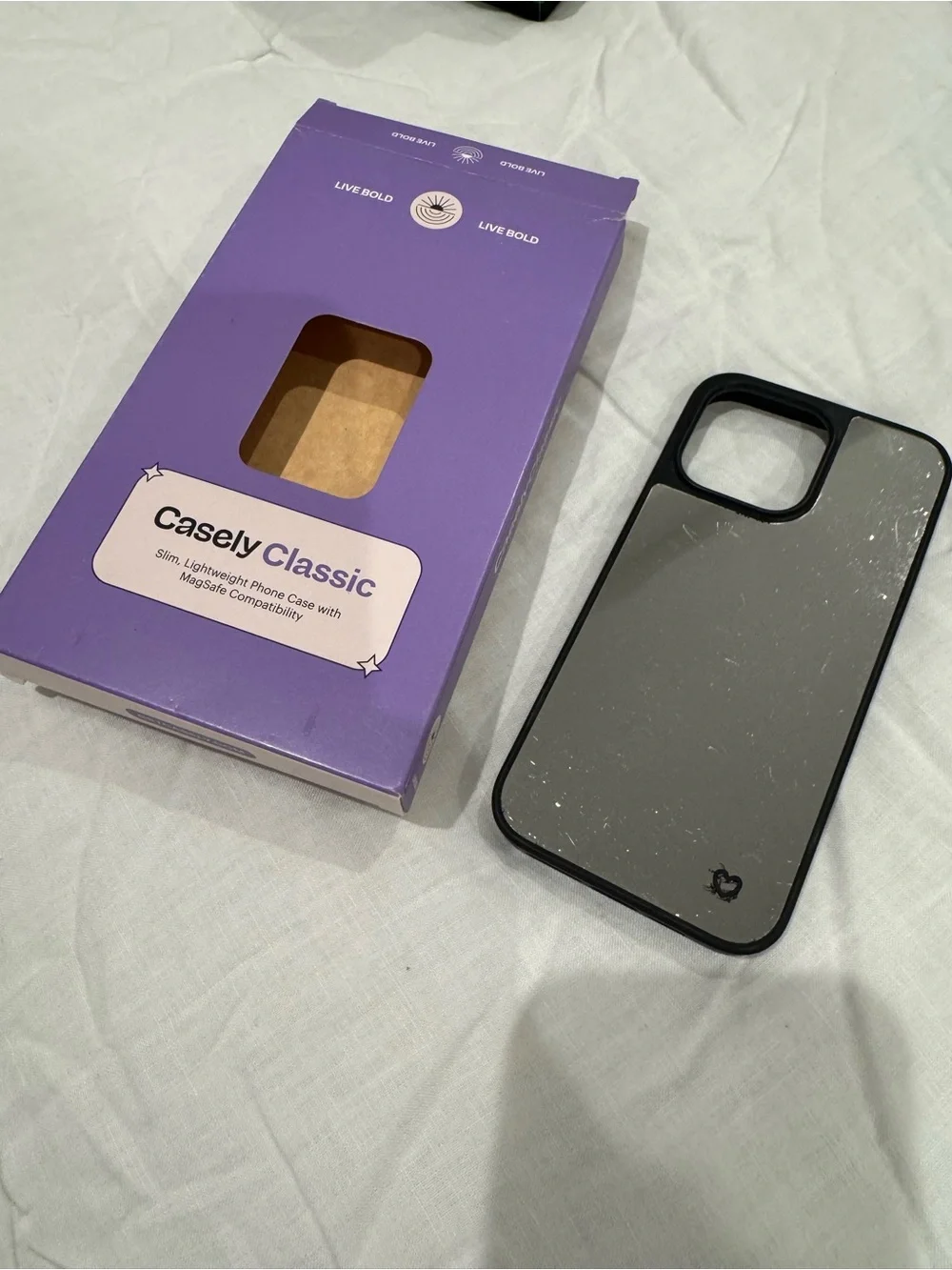 iPhone 15 pro max Classic Slim Phone Case - Black Mirror Back